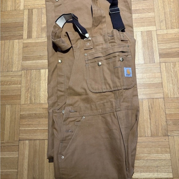 Carhartt Rigby Bib Overall With Double Knee And Snap Sides - Picture 1 of 4